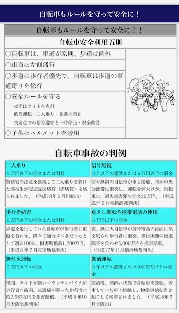 2022年11月1日　自転車の危険運転に赤切符